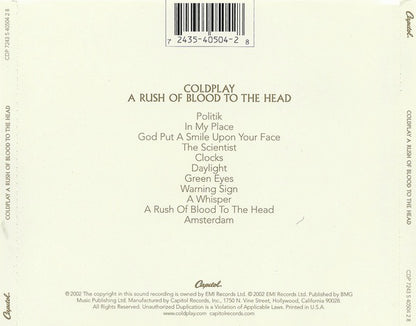 Coldplay : A Rush Of Blood To The Head (CD, Album, EMI)