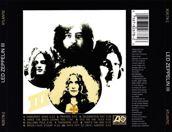 Led Zeppelin : Led Zeppelin III (CD, Album, RE, RM, Wea)