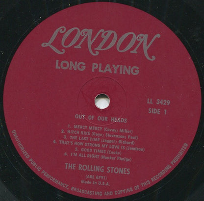 The Rolling Stones : Out Of Our Heads (LP, Album, Mono)