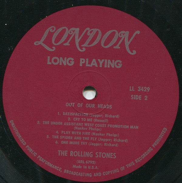 The Rolling Stones : Out Of Our Heads (LP, Album, Mono)