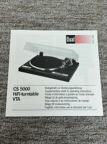 Dual CS-5000 Belt Drive Turntable * Quartz Locked * Stanton Cartridge * Fully Serviced * Manuals * Local Pickup Only