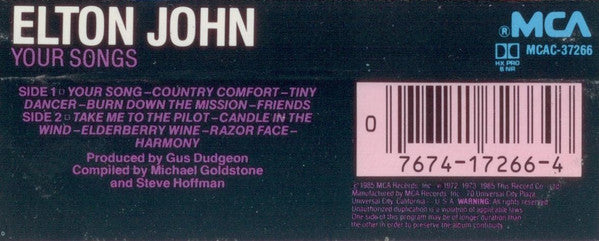 Elton John : Your Songs (Cass, Album, Comp, Dol)