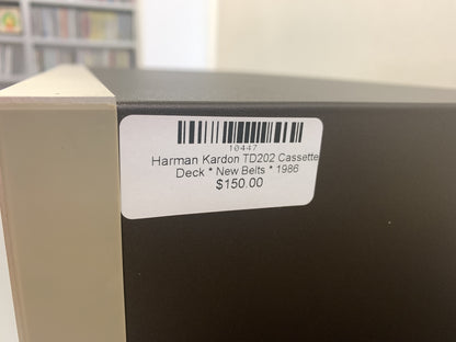Harman Kardon TD202 Cassette Deck * New Belts * 1986