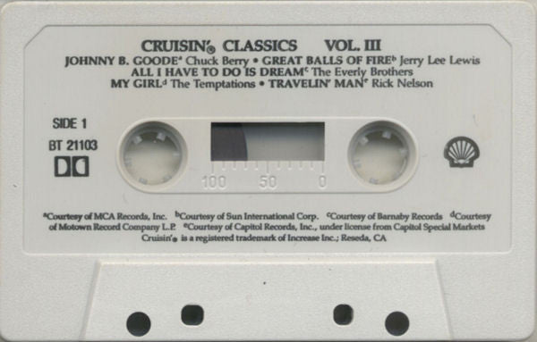 Various : Cruisin' Classics Vol. III 50's & 60's (Cass, Comp, Dol)