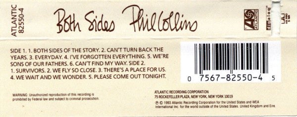 Phil Collins : Both Sides (Cass, Album, SR,)