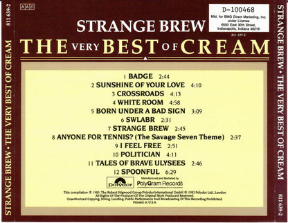 Cream (2) : Strange Brew - The Very Best Of Cream (CD, Comp, Club, RE)