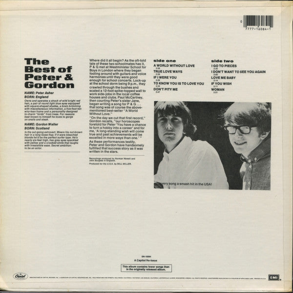 Peter And Gordon* : The Best Of Peter And Gordon (LP, Comp, RE)