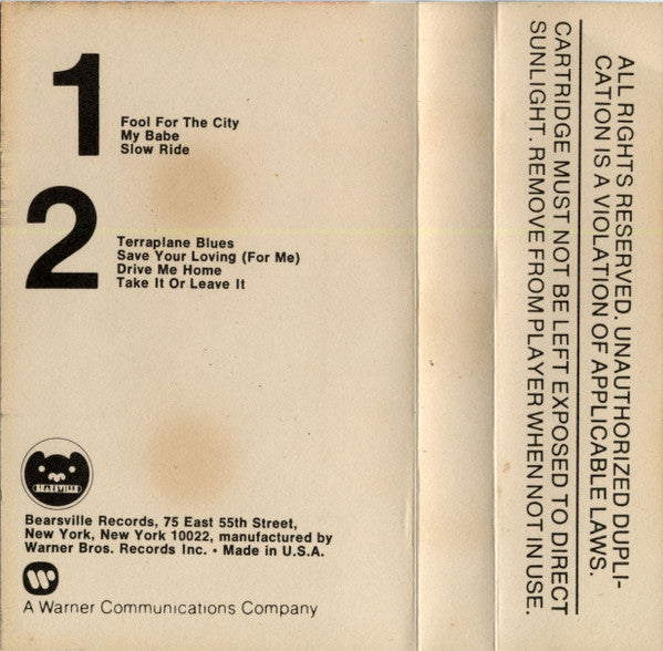 Foghat : Fool For The City (Cass, Album)