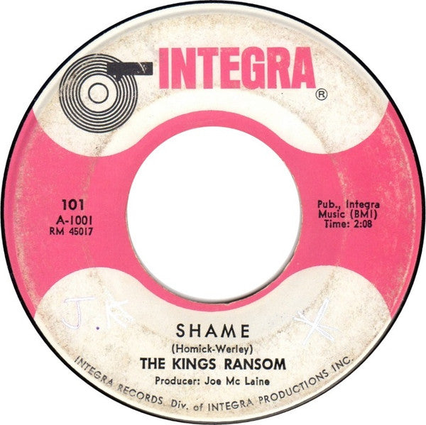 The Kings Ransom : Shame (7")