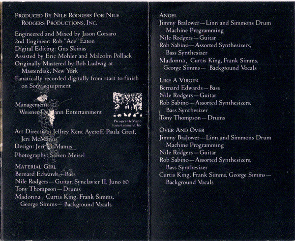 Madonna : Like A Virgin (Cass, Album, AR,)