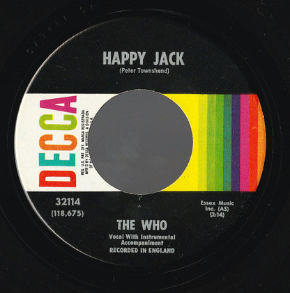 The Who : Happy Jack (7", Single, Glo)