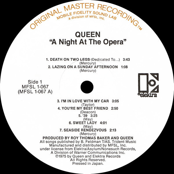 Queen : A Night At The Opera (LP, Album, Ltd, RE, RM)