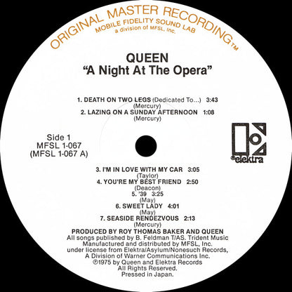 Queen : A Night At The Opera (LP, Album, Ltd, RE, RM)