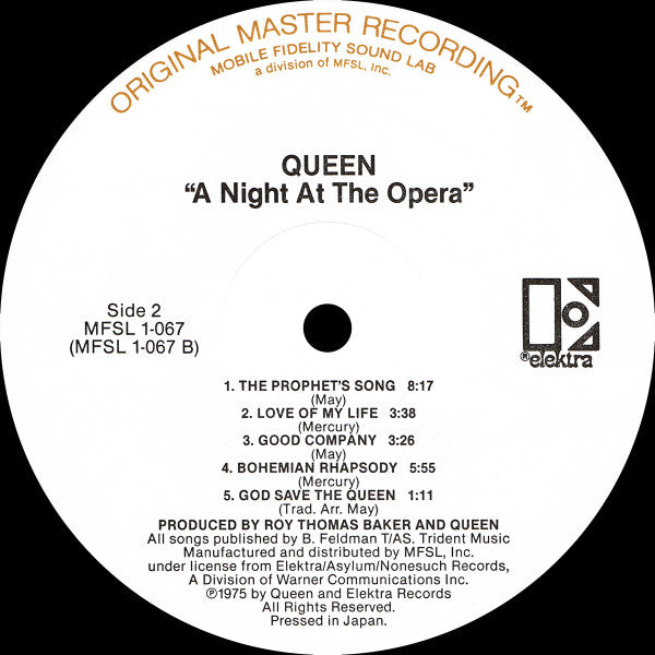 Queen : A Night At The Opera (LP, Album, Ltd, RE, RM)