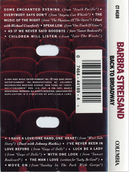 Barbra Streisand : Back To Broadway (Cass, Album)