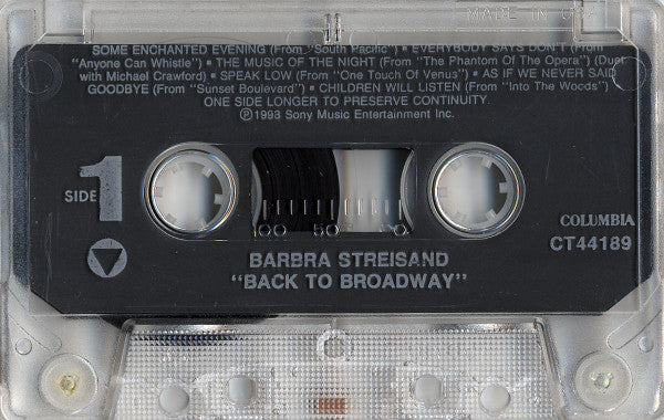 Barbra Streisand : Back To Broadway (Cass, Album)