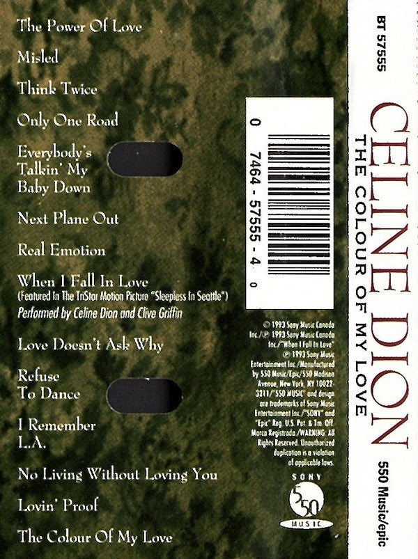 Celine Dion* : The Colour Of My Love (Cass, Album)