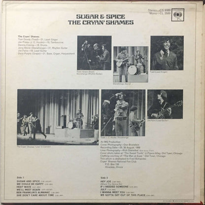 The Cryan' Shames : Sugar & Spice (LP, Album, Mono, Pit)