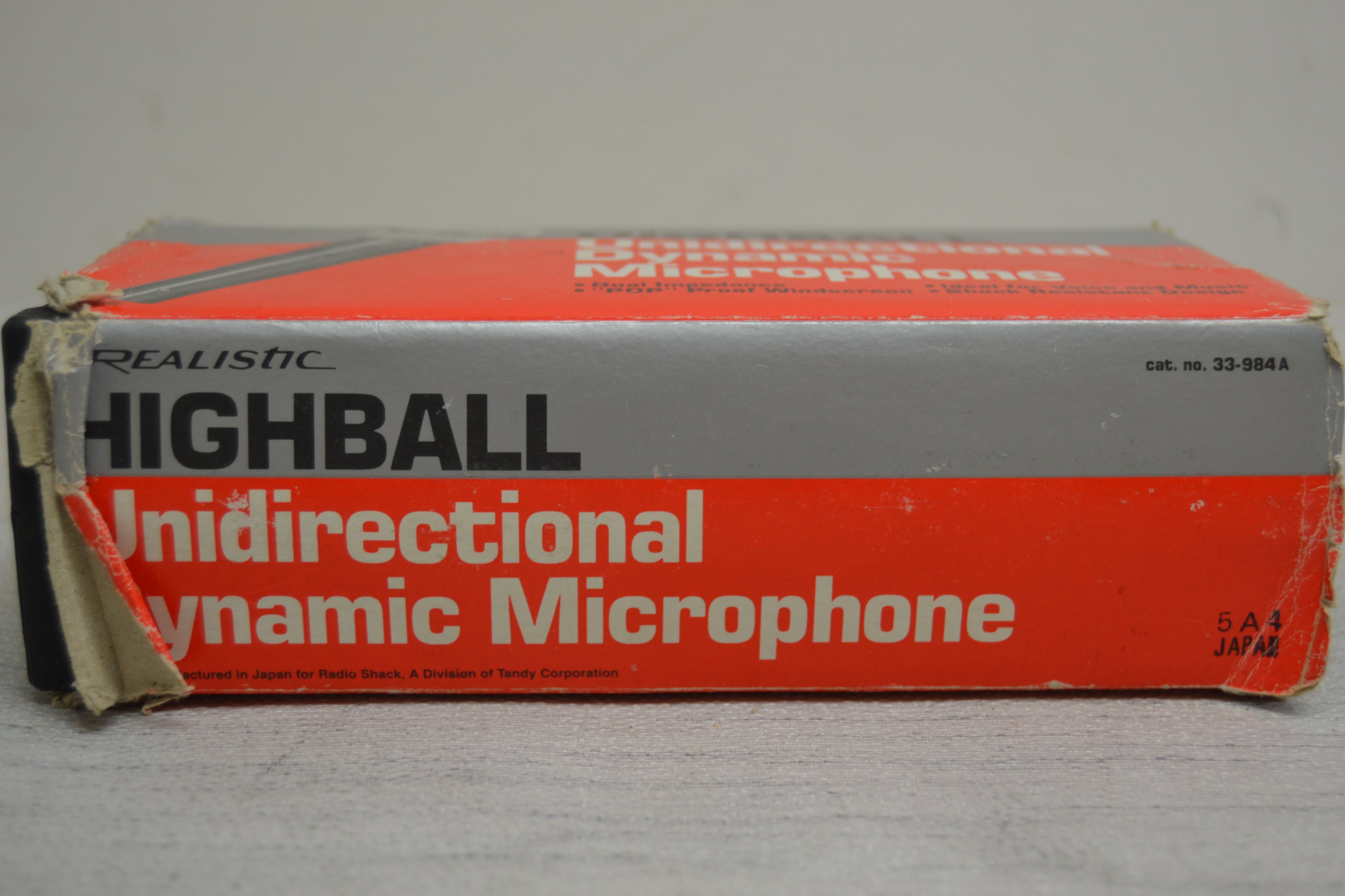 Realistic 33-984A Highball Dynamic Microphone * Box * Manual * Fully Serviced