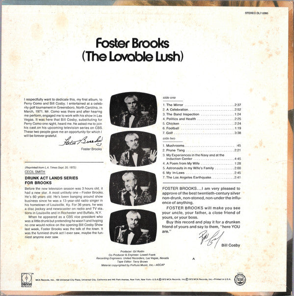 Foster Brooks : The Lovable Lush (LP, Album)