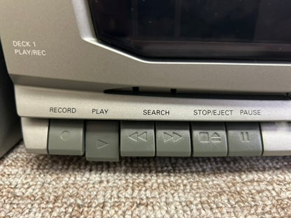 Philips AZ2765 Portable Boombox * CD-Radio-Double Cassette * Fully Serviced * New Belts