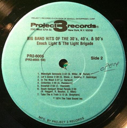 Enoch Light And The Light Brigade : Enoch Light & The Light Brigade Plays The Big Band Hits Of The 30's, 40's, 50's (2xLP, Album, RE)