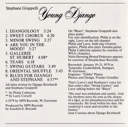 Stephane Grappelli* : Young Django (CD, Album, RE)