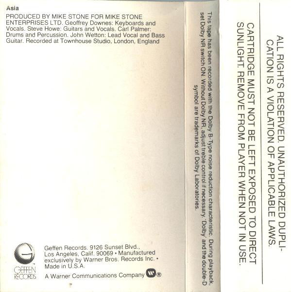 Asia (2) : Asia (Cass, Album, No )