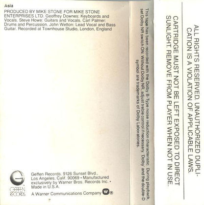 Asia (2) : Asia (Cass, Album, No )