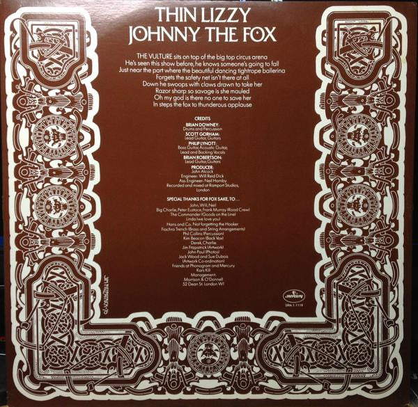 Thin Lizzy : Johnny The Fox (LP, Album, San)