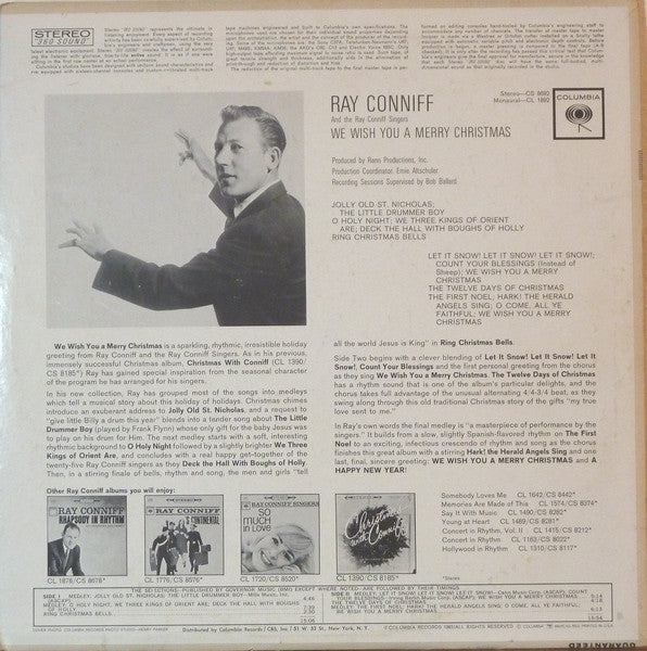 Ray Conniff And The Ray Conniff Singers* : We Wish You A Merry Christmas (LP, Album, RE)