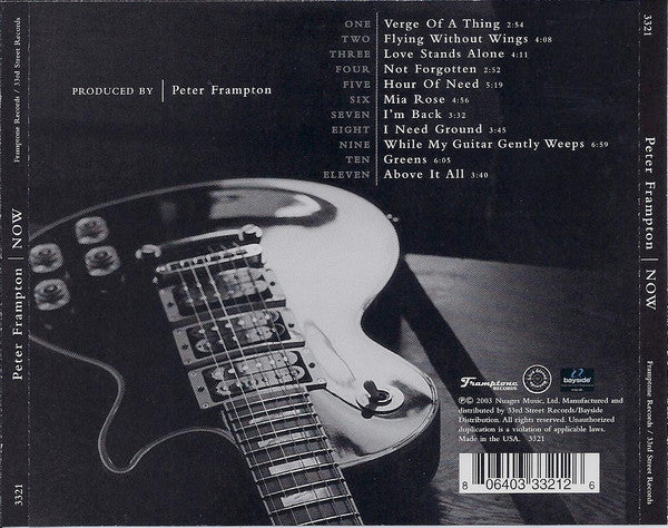 Peter Frampton : Now (CD, Album)