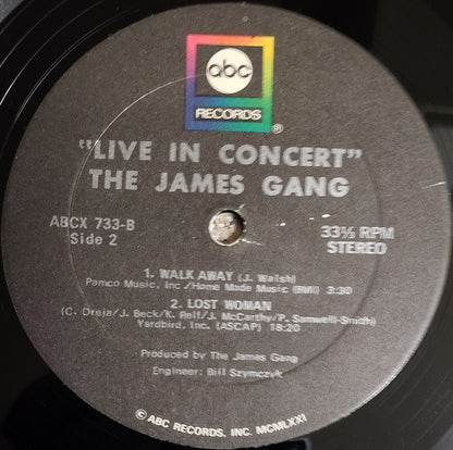 James Gang : Live In Concert (LP, Album)