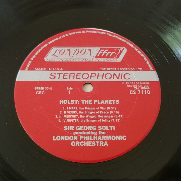 Holst*, Sir Georg Solti*, London Philharmonic Orchestra : The Planets (LP)