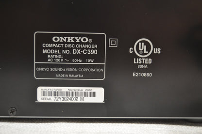 Onkyo DX-C390 Cd Carousel * 6 Discs * Fully Serviced * New Belts