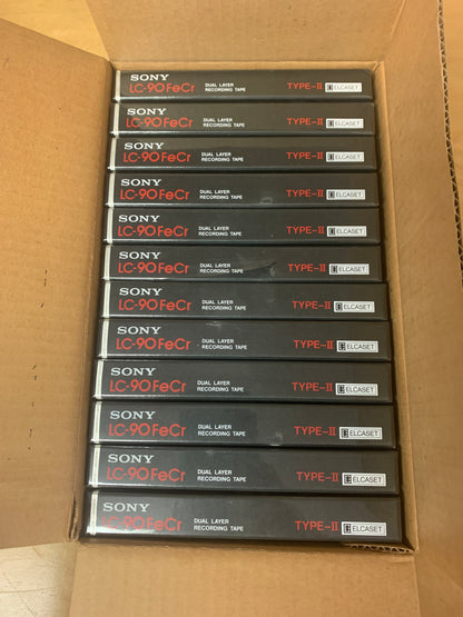 Sony LC-90 FeCr Elcaset Blank Audio Tape SEALED NOS Full Box of 12