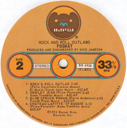 Foghat : Rock And Roll Outlaws (LP, Album, Ter)