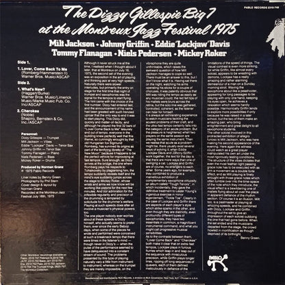 Dizzy Gillespie : The Dizzy Gillespie Big 7 At The Montreux Jazz Festival 1975 (LP, Album)
