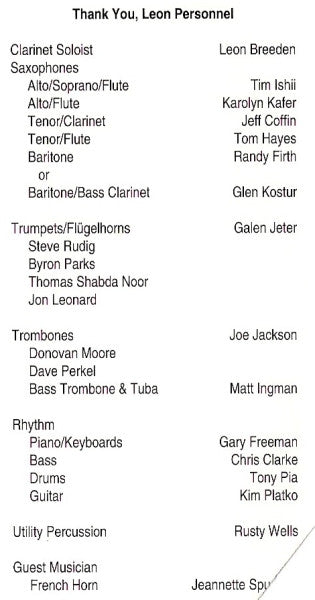 Galen Jeter And Dallas Jazz Orchestra : Thank You, Leon (CD, Album)