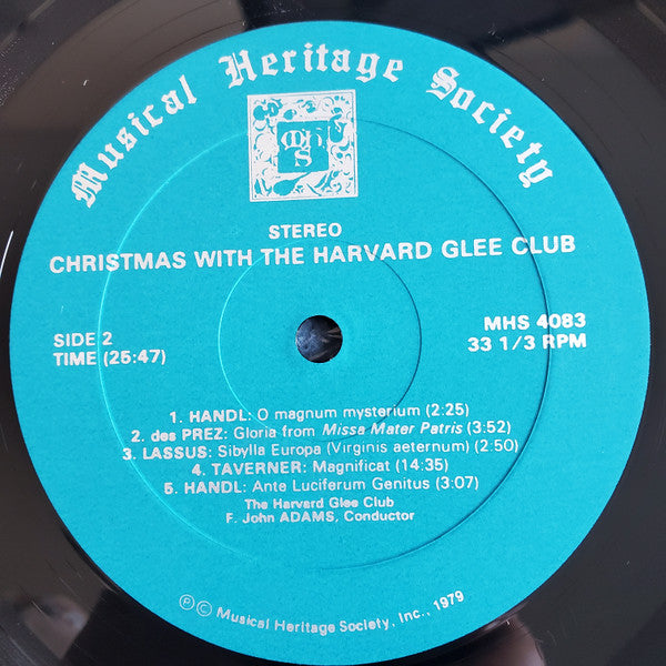 The Harvard Glee Club, F. John Adams : Christmas With The Harvard Glee Club (LP, Album)
