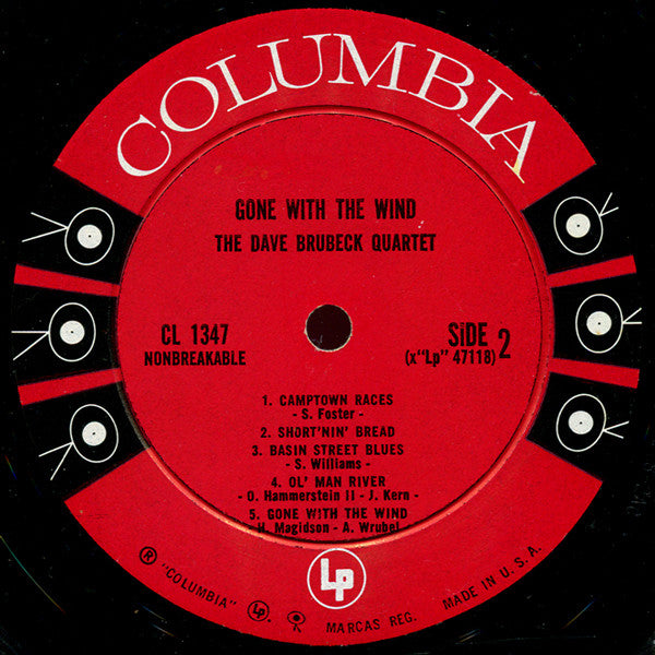 The Dave Brubeck Quartet : Gone With The Wind (LP, Album, Mono)