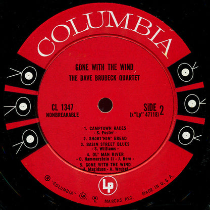 The Dave Brubeck Quartet : Gone With The Wind (LP, Album, Mono)