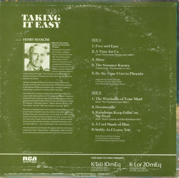 Henry Mancini And His Orchestra : Taking It Easy (LP, Album)