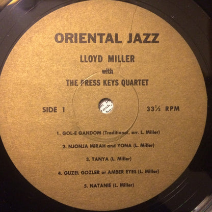Lloyd Miller With The Press Keys Quartet And The Lloyd Miller Trio : Oriental Jazz (LP, Album)