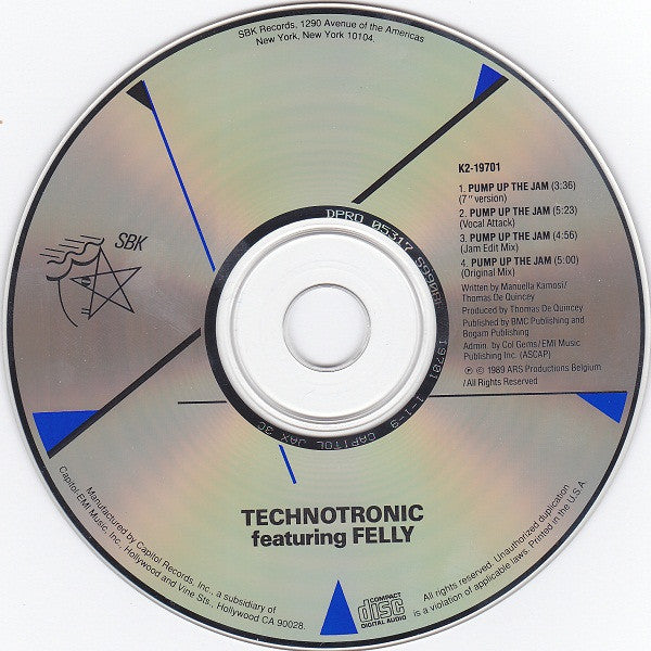 Technotronic Featuring Felly : Pump Up The Jam (CD, Single)