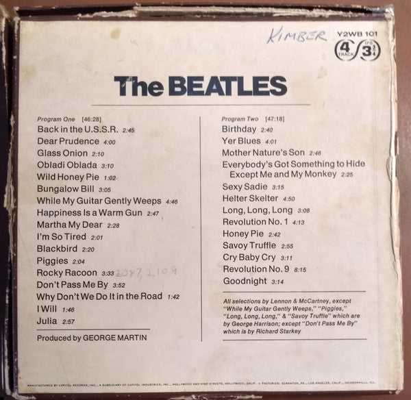 The Beatles : The Beatles (Reel, 4tr Stereo, 7" Reel, Album)