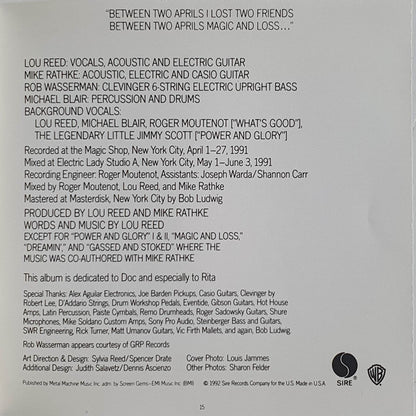 Lou Reed : Magic And Loss (CD, Album, Club)