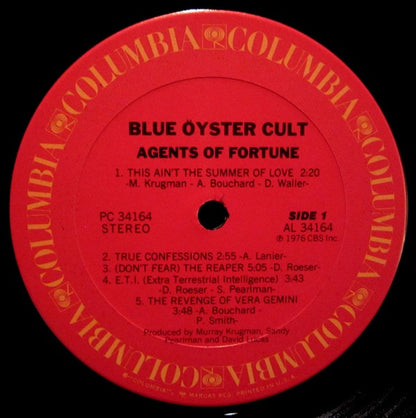 Blue Öyster Cult : Agents Of Fortune (LP, Album, Ter)