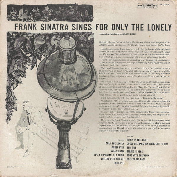Frank Sinatra : Frank Sinatra Sings For Only The Lonely (LP, Album, Mono, RE)