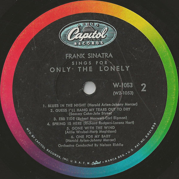 Frank Sinatra : Frank Sinatra Sings For Only The Lonely (LP, Album, Mono, RE)